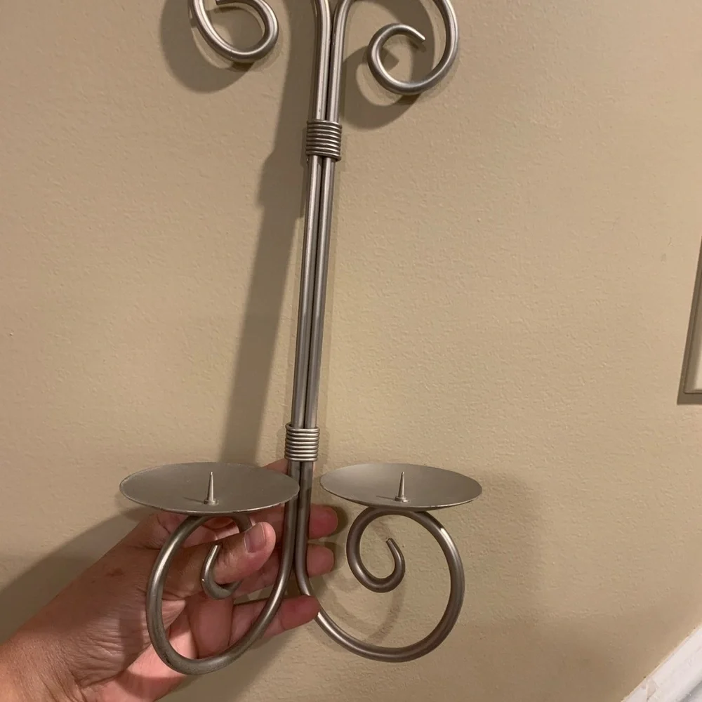 Elegant Silver Wall Candle Holder